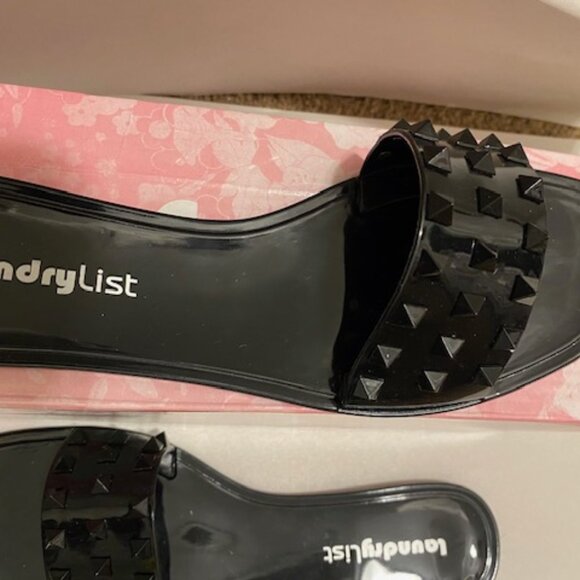 WOMEN BLACK PVC VINYL SANDALS Size: 8.0 - Picture 3 of 9